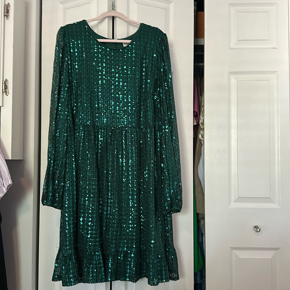 Emerald Green Sparkly Dress